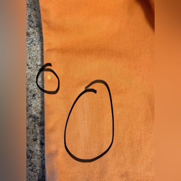 VTG Clench Jeans Mens Orange Denim Wide Baggy Skater 90s Y2K Tag Size 34x32 - Picture 13 of 16